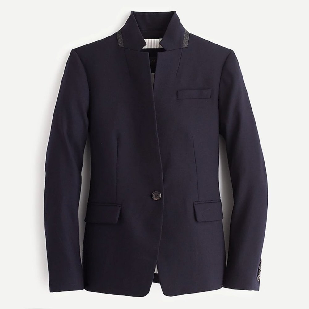 J.Crew Navy Regent Blazer with Wool Blend